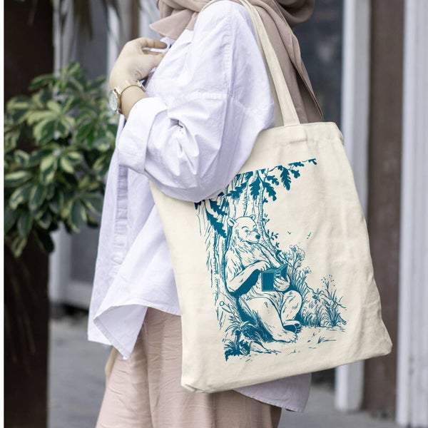 Ours qui lit - Poppins' Bag Bleu