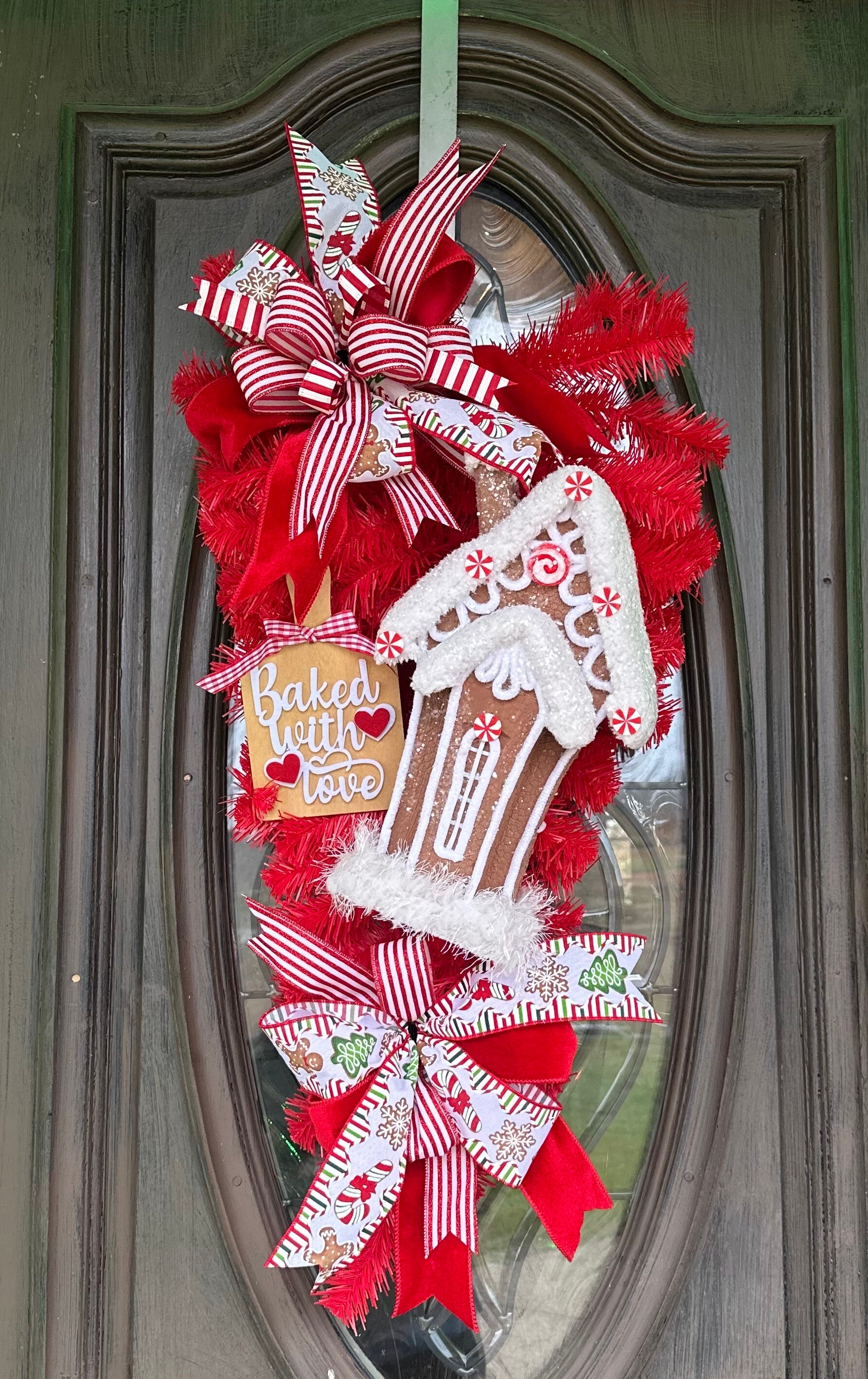 Gingerbread on red swag