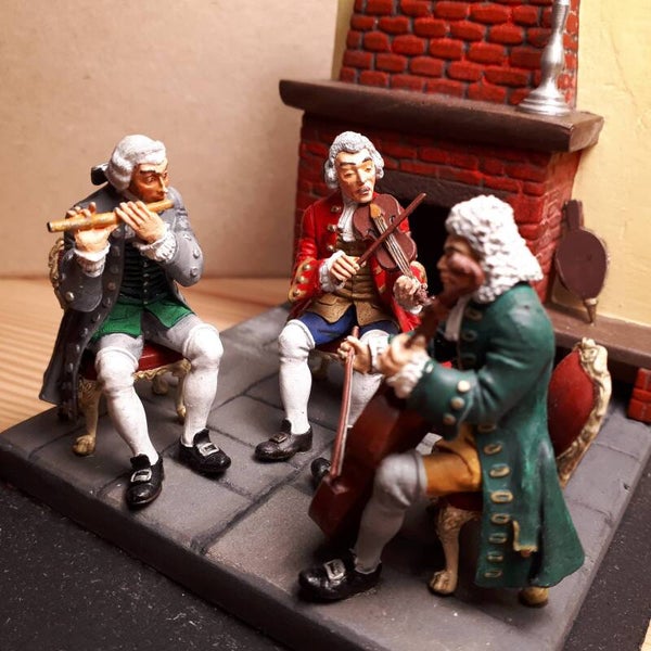 Diorama 54mm Mozart flute trio 1780
