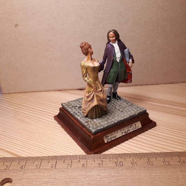 Diorama 54mm Antoine Watteau & lady 1684 - 1721