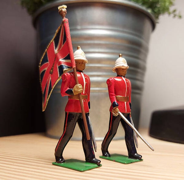 Royal Marines 54mm, standard & officer