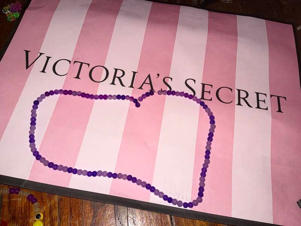 Purple beaded waist necklace