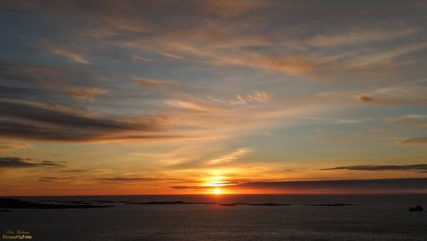 Solnedgang i Vestfjorden
