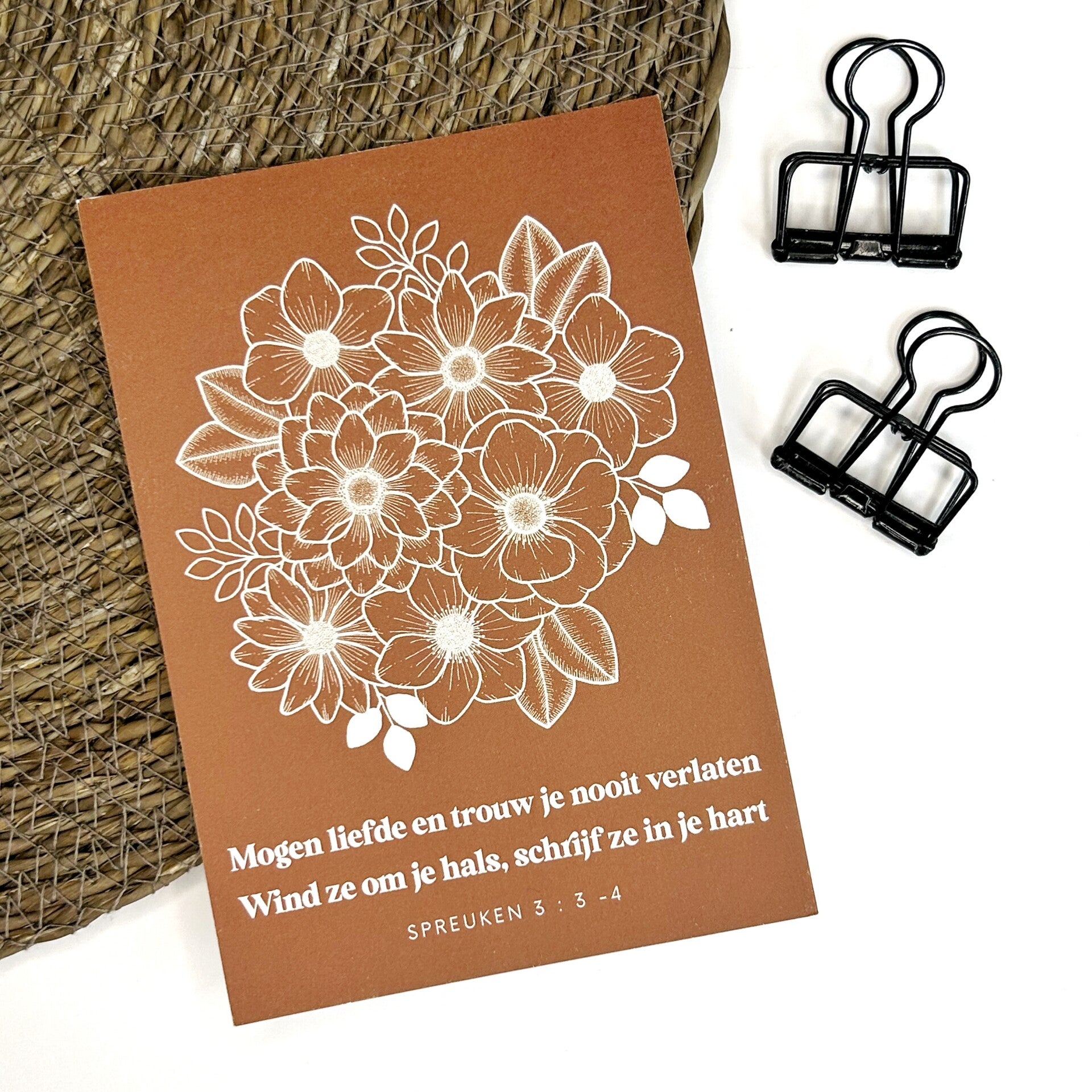 Worthy and Beloved wenskaart mogen liefde en trouw je nooit verlaten - Spreuken 3:3-4