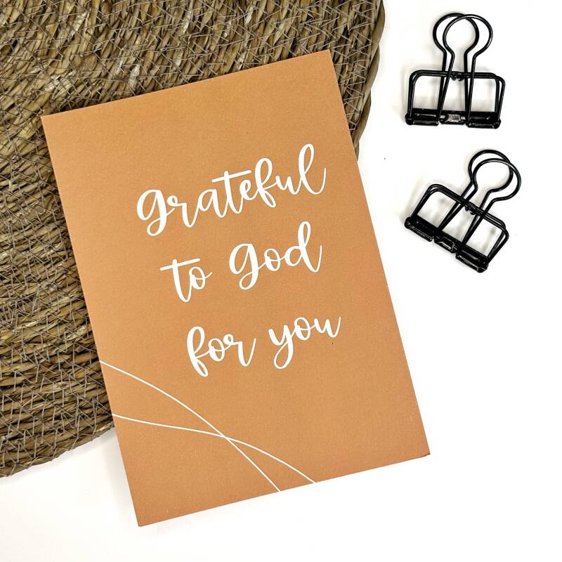 Worthy and Beloved wenskaart grateful to God for you