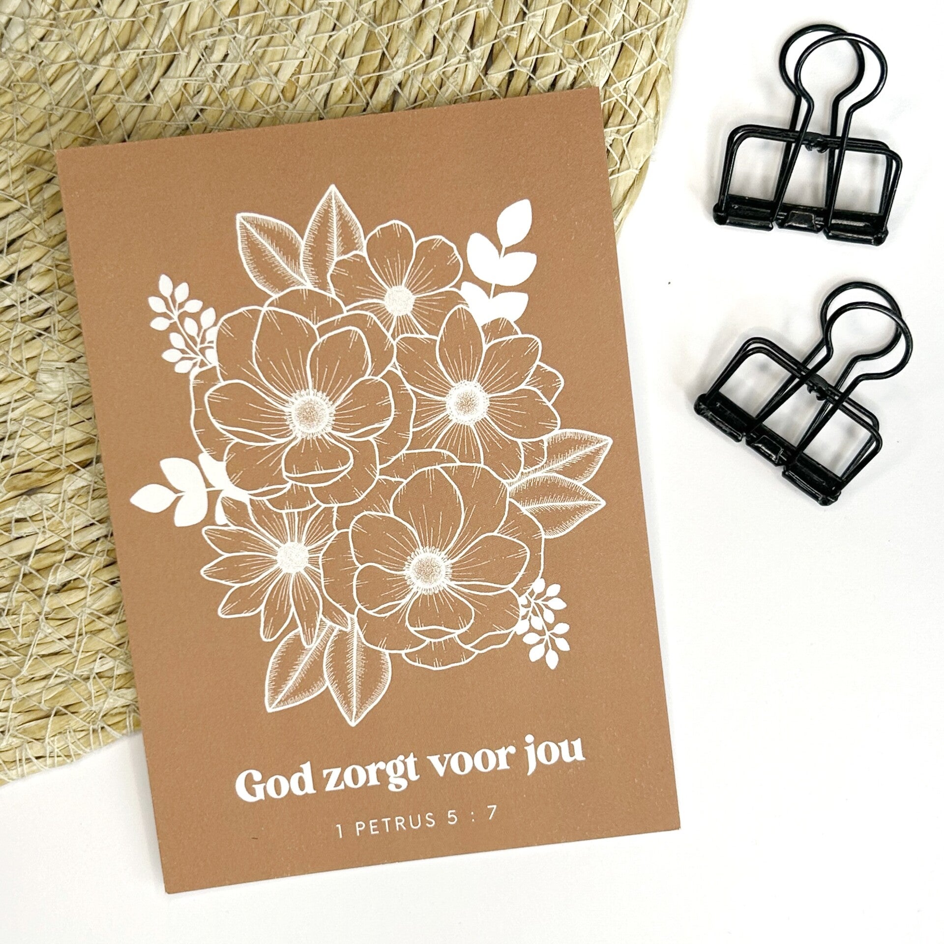 Worthy and Beloved wenskaart God zorgt voor jou - 1 Petrus 5:7