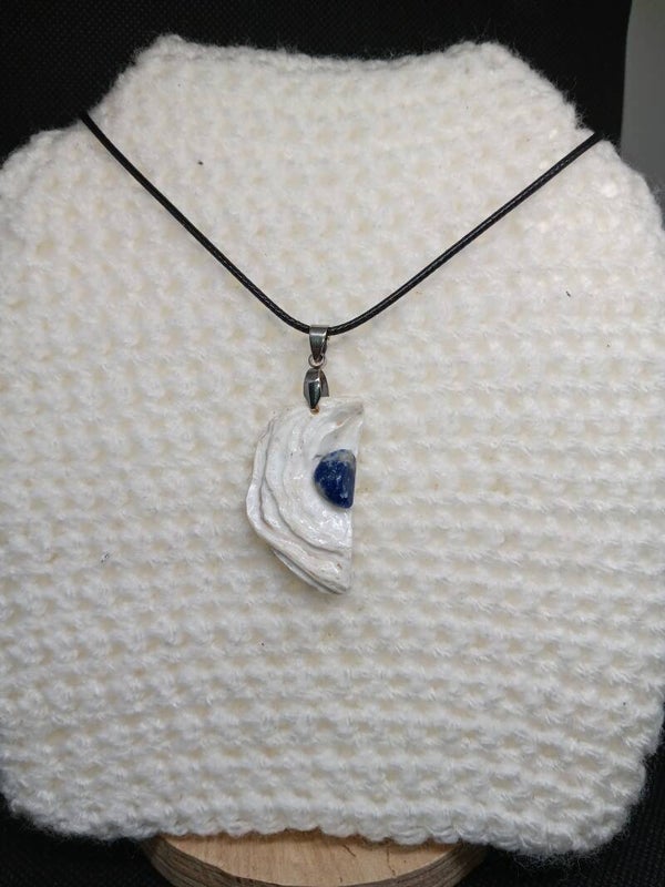 Pendentif huitre lapis 06