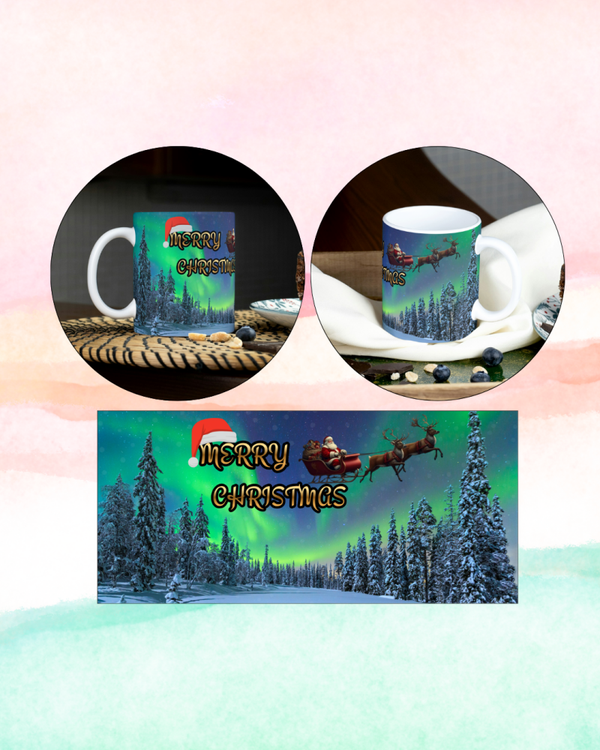 Merry Christmas Northern Lights - Full Mug Coverage