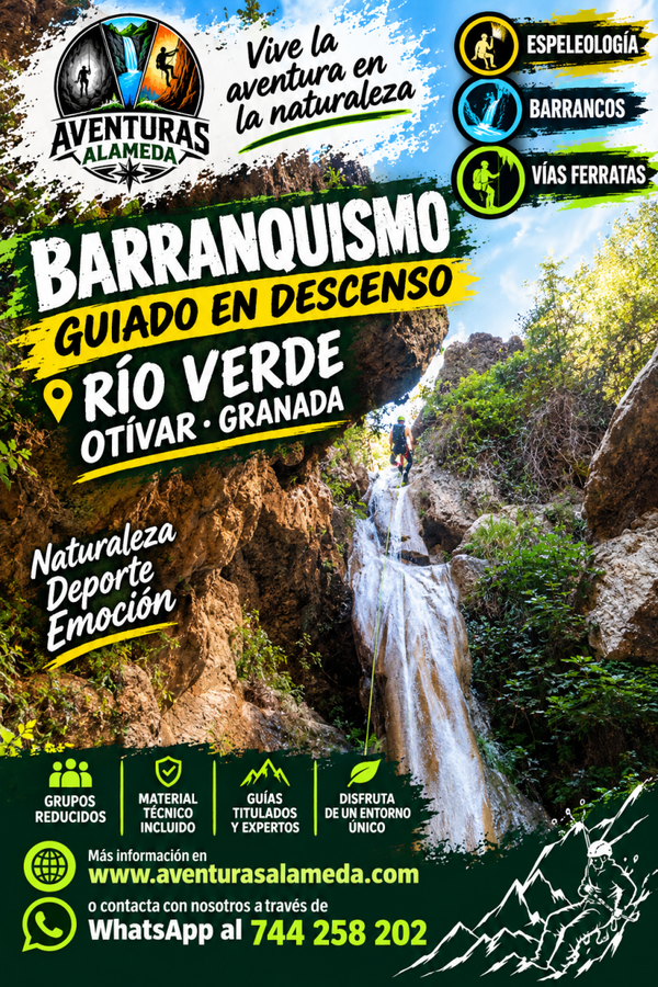 Barranco rio Verde (Granada)  grupos minmos de 2 personas Integral, 80 € por persona