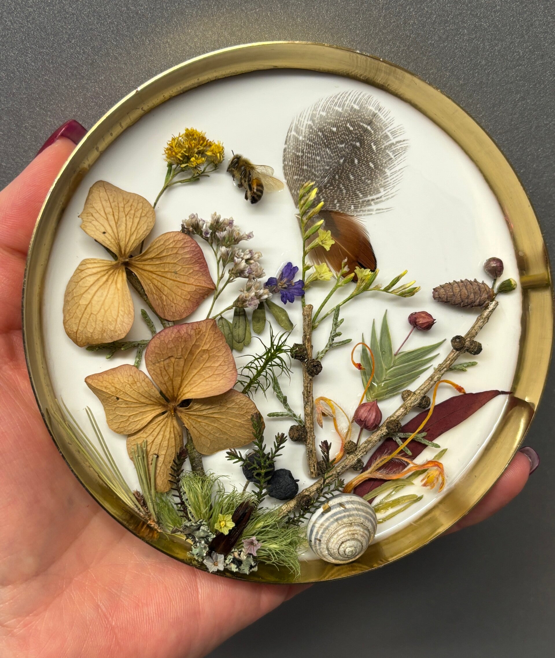 untersetzer mit waldwelt echten waldpflanzen epoxidharz unikat