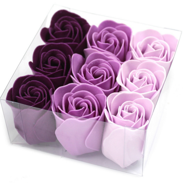Boîte Cadeau de Savons Roses Lavande - 9 Pièces