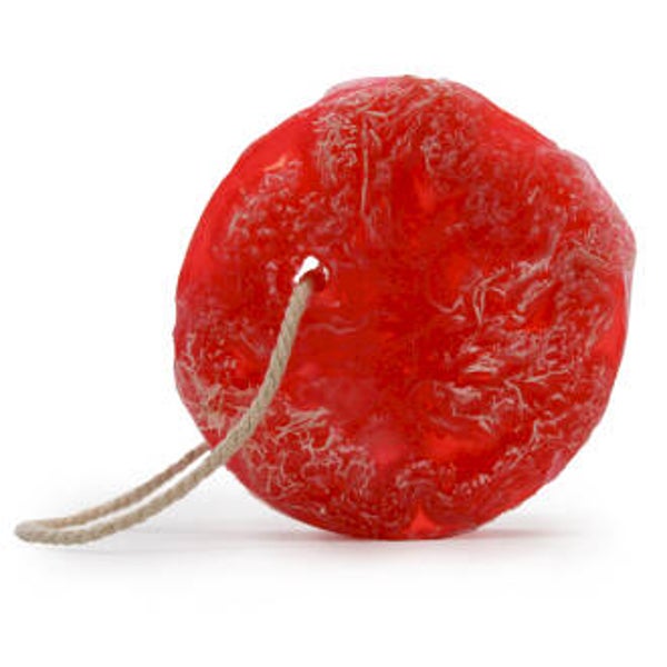 Savon Exfoliant Fraise Goyave avec Corde