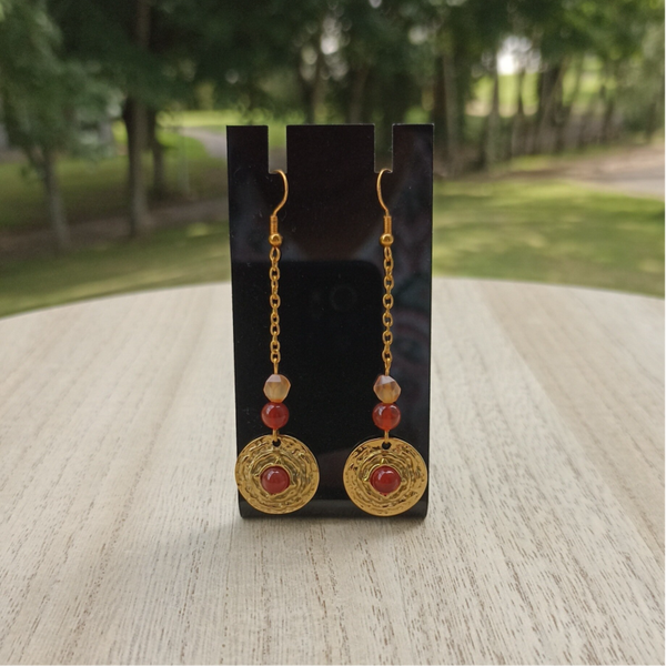 Boucles d'oreilles " Soleya " - Cornaline