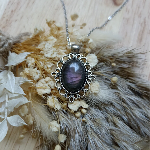 Pendentif " Aura mystique " - Labradorite violette