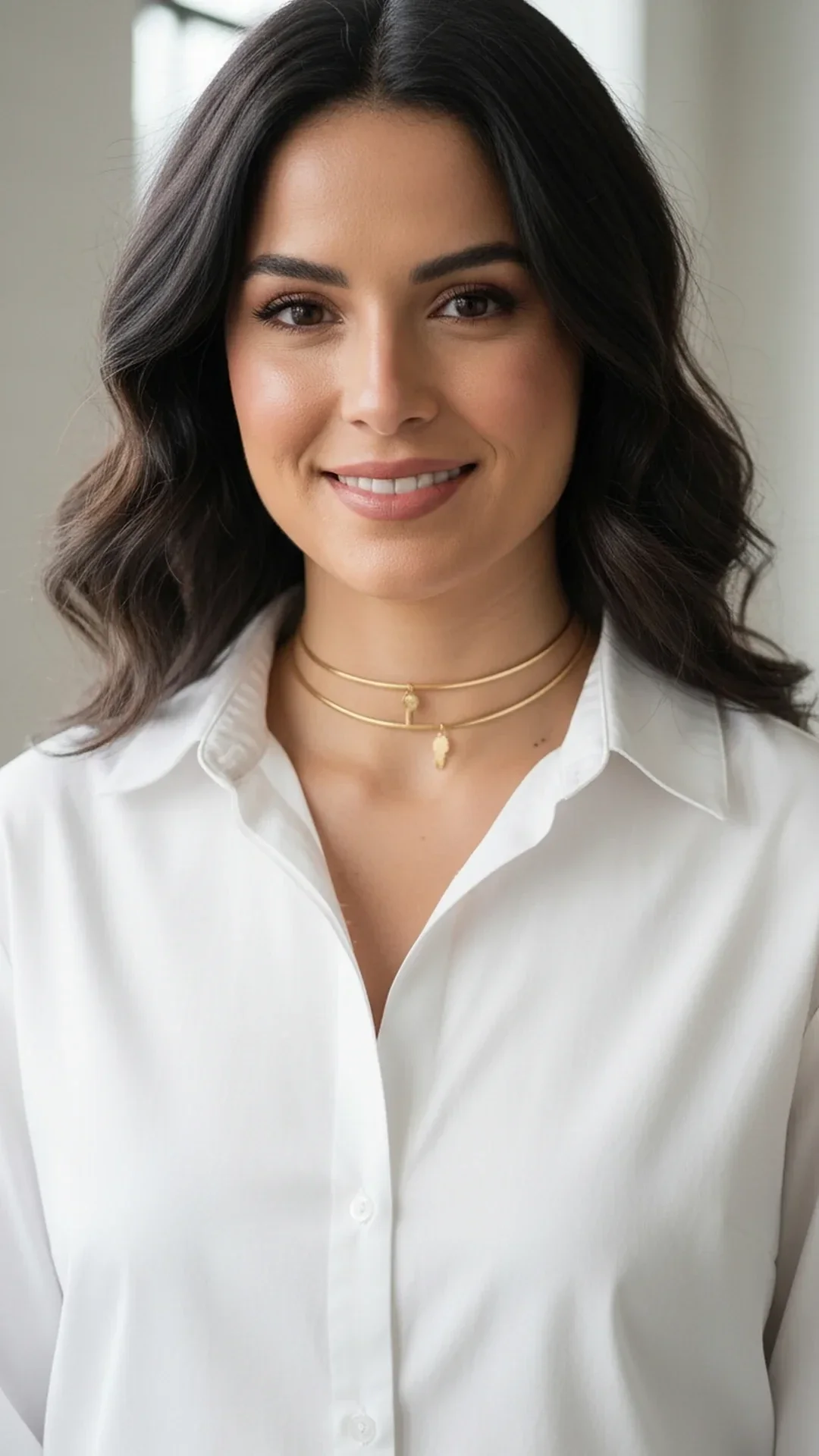 Choker Doble Aro Ajustable - Hojas de Olivo y Chapado en Oro