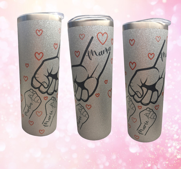 Glitzertumbler Silber