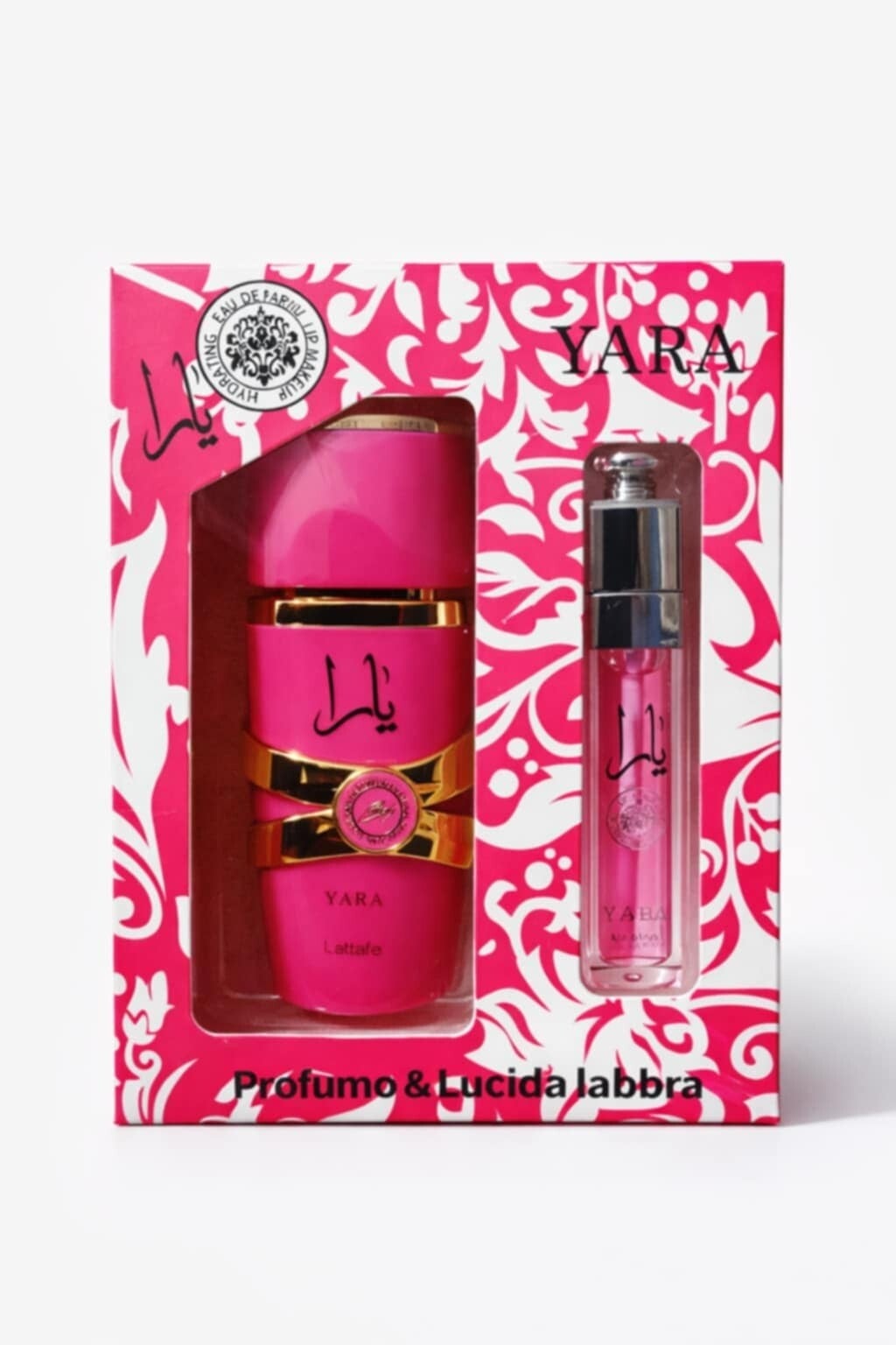 💖 Yara Pink Gift Set (Parfum & Lip Gloss) –50 ml