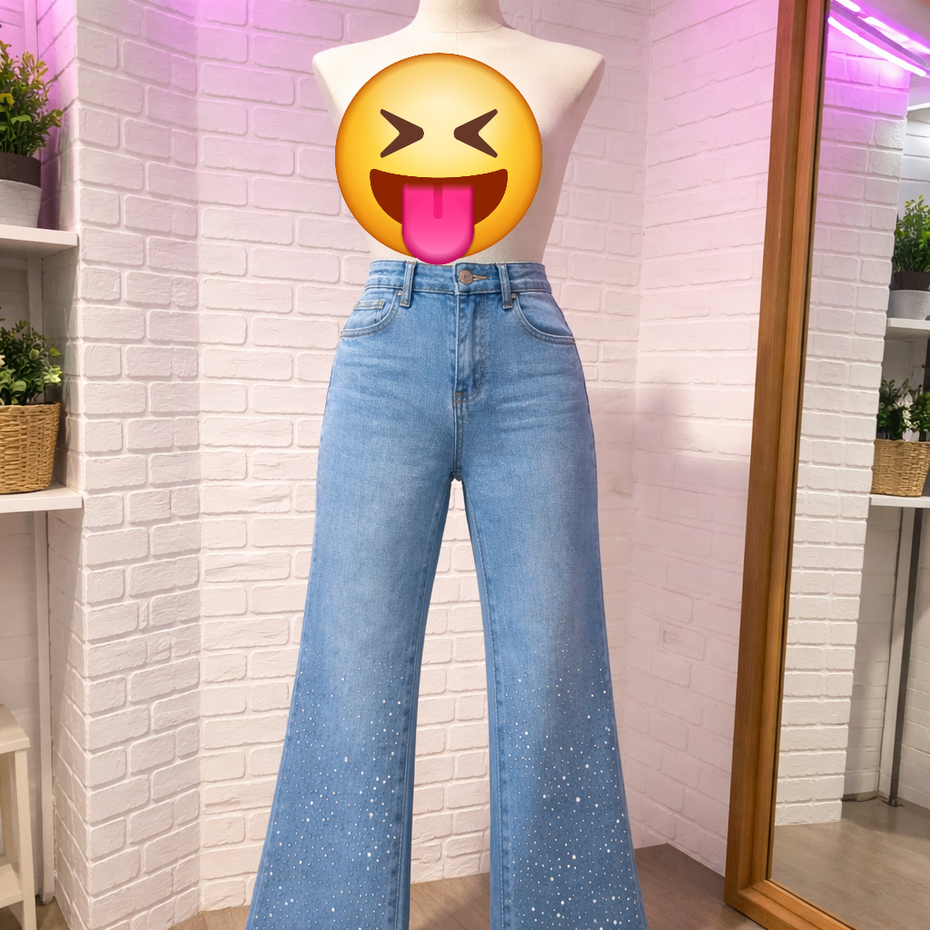 Meisjes Jeans “Sparkle Flare” – Lichtblauw 10 jaar