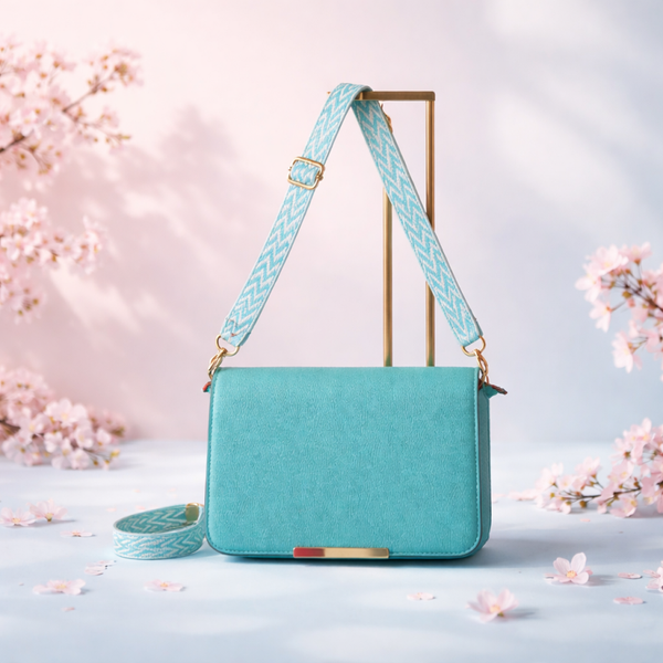 Kleine groene tas let goud vooraan