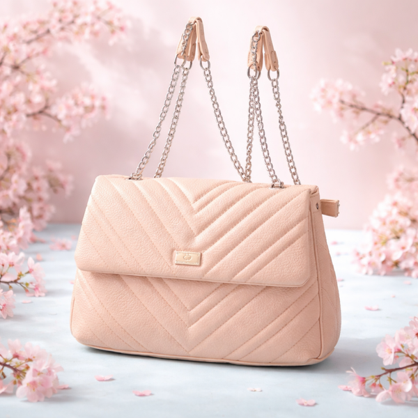 Kleine tas rose met ijzer roest vrij schouderriem