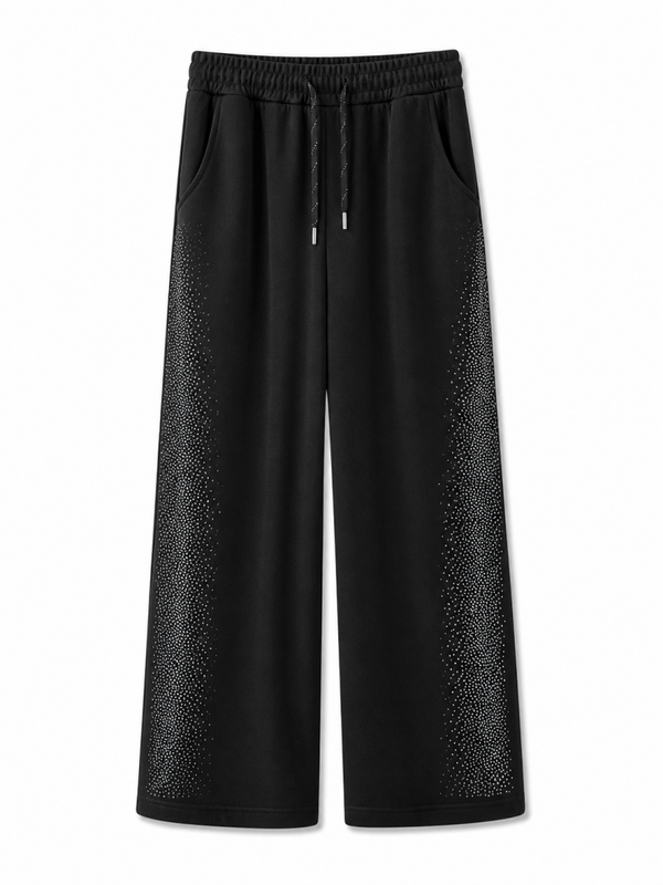 Mooie broek wide leg met glitter maat S/M