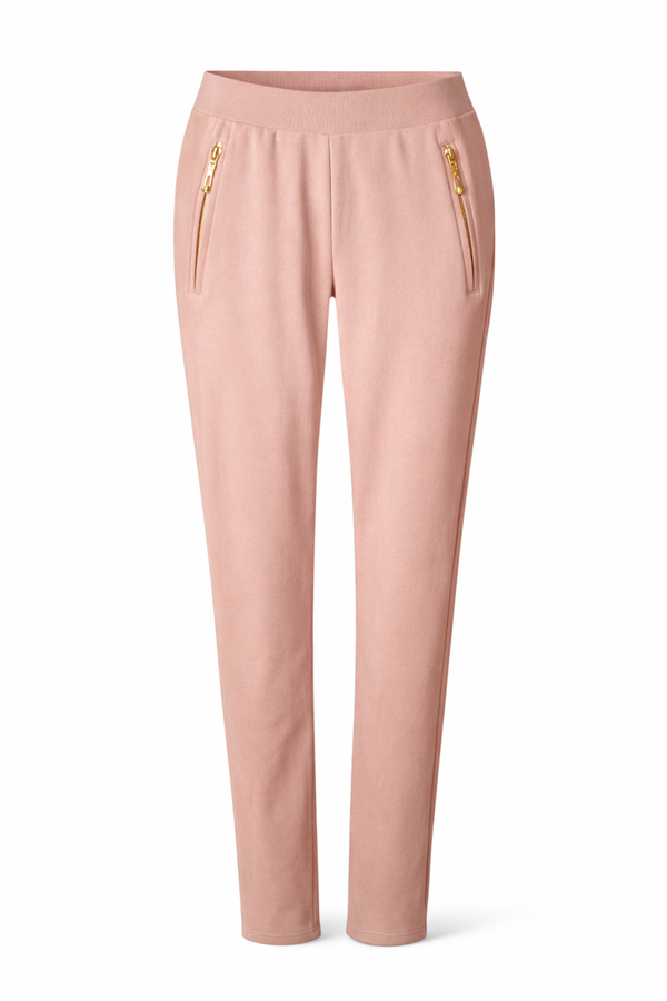 Roze Pantalon met Gouden Ritsdetails maat S/M