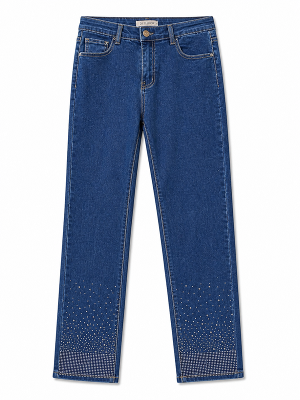 Jaens met glitter onderaan maat 44