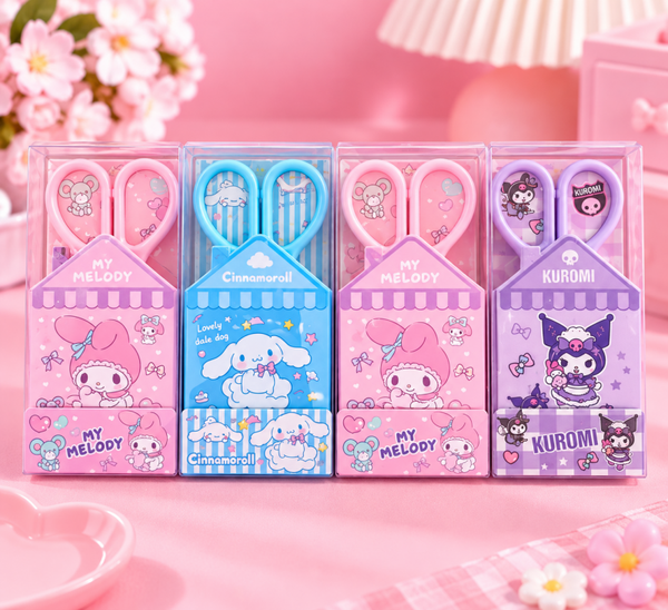 ✂️ Schattige kinderschaartjes – My Melody, Cinnamoroll & Kuromi 💗
