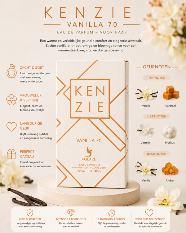 Kenzie Vanilla 70 Eau de Parfum zijn:25 ml