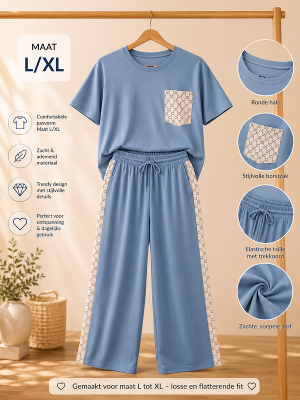 Dames setje blauw