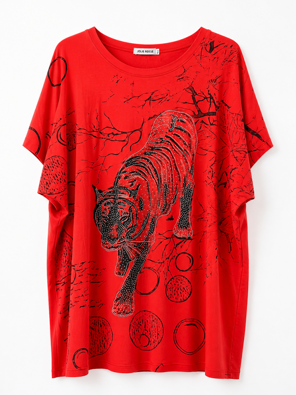 T-shirt tijger print maat M/L
