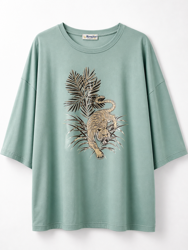 T-shirt tijger print maat M