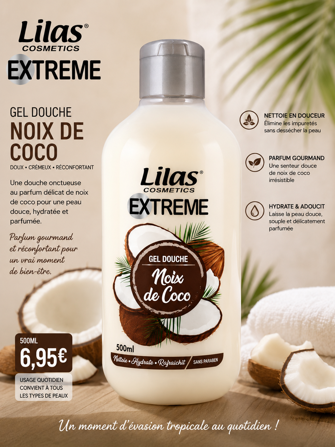 Lilas Cosmetics Extreme Noix de Coco Douchegel