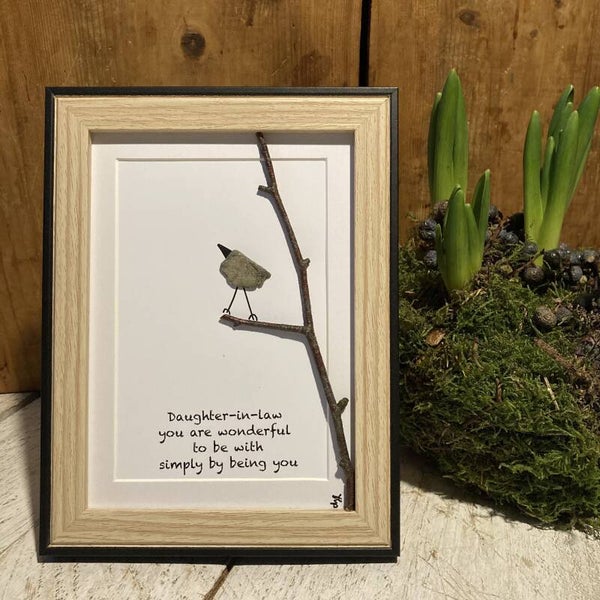 Schilderijtje 3D: Daughter-in-law you are wonderful to be with simply by being you. 16 x 21 cm of 27 x 21 cm.