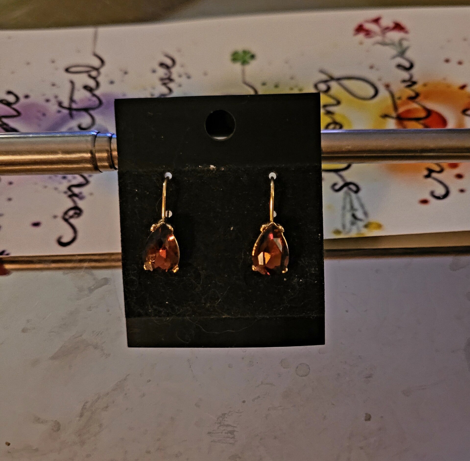 Amber crystal earrings