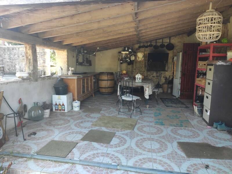 Outside kitchen with huge and very ancient bread oven