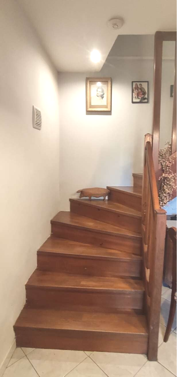New warm wooden staircase