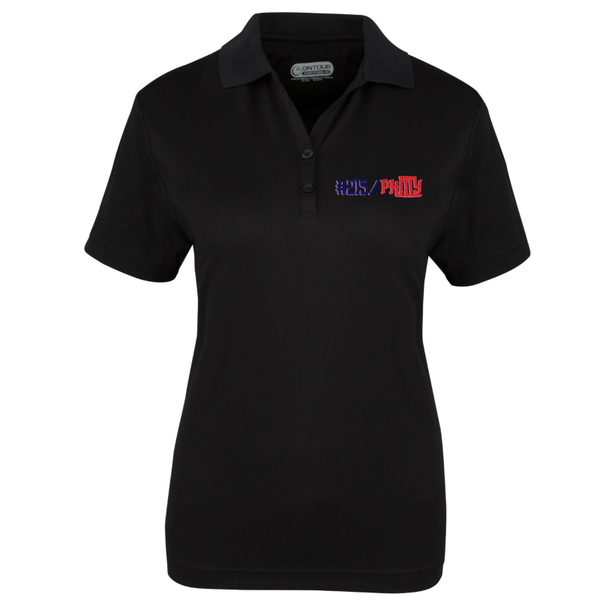 GEAR2FIT® BRAND #215 PHILLY Ladies Performances Fine Jacquard Polo Black
