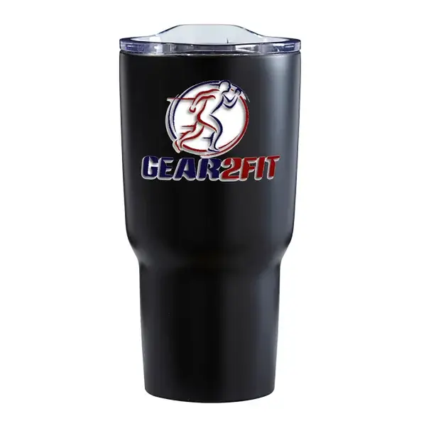 GEAR2FIT® BRAND Aluminum Water Bottle with Carabiner – Black 32 oz.