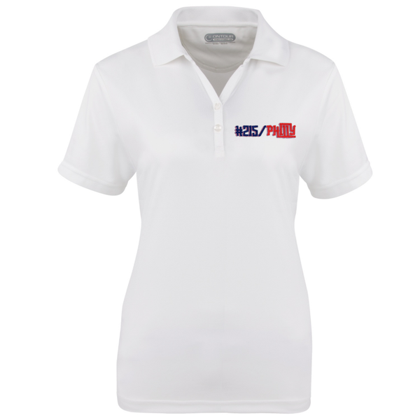 GEAR2FIT® #215 PHILLY BRAND Ladies Performances Fine Jacquard Polo White