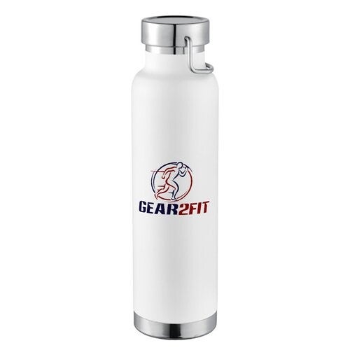 GEAR2FIT® White Copper Vacuum Insulated Bottle - 22oz