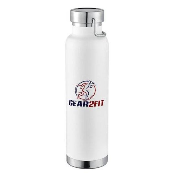 GEAR2FIT® White Copper Vacuum Insulated Bottle - 22oz