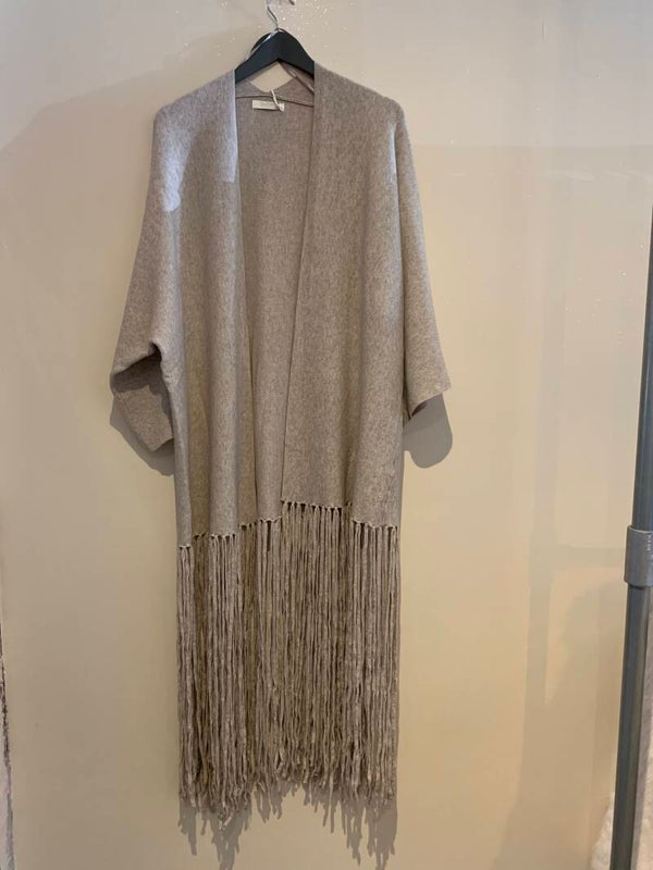 Lange vest met franjes