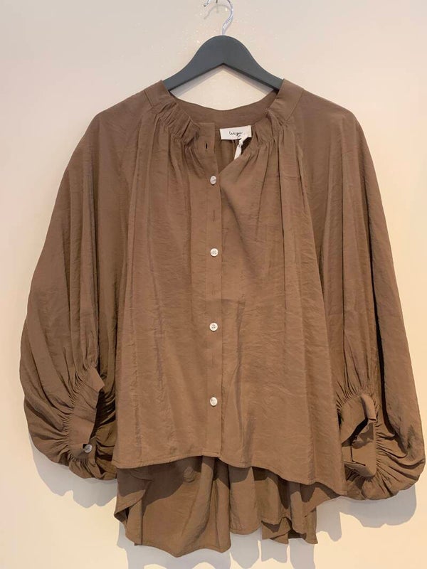 Hemd viscose coffee