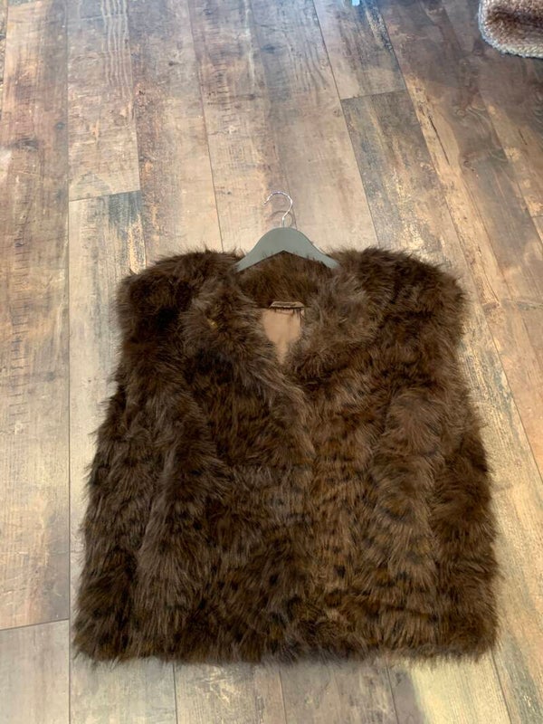 Vest zonder mouw donkere leopard