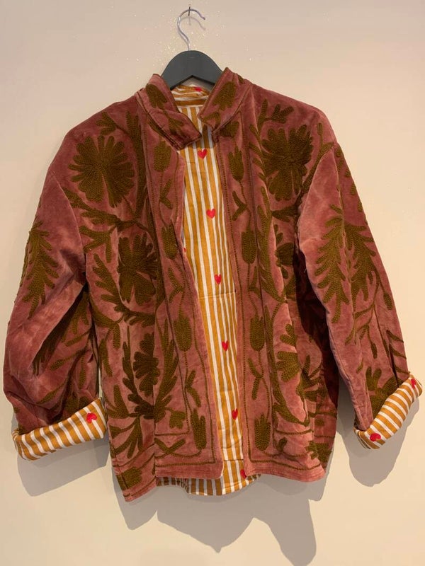 Vest lichte velvet oud roze