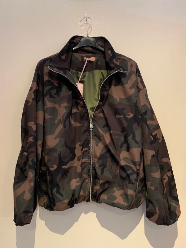 Vest bomber camouflage oversized