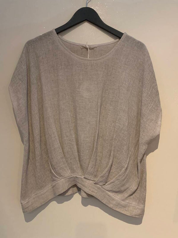 Top katoen/ linnen beige