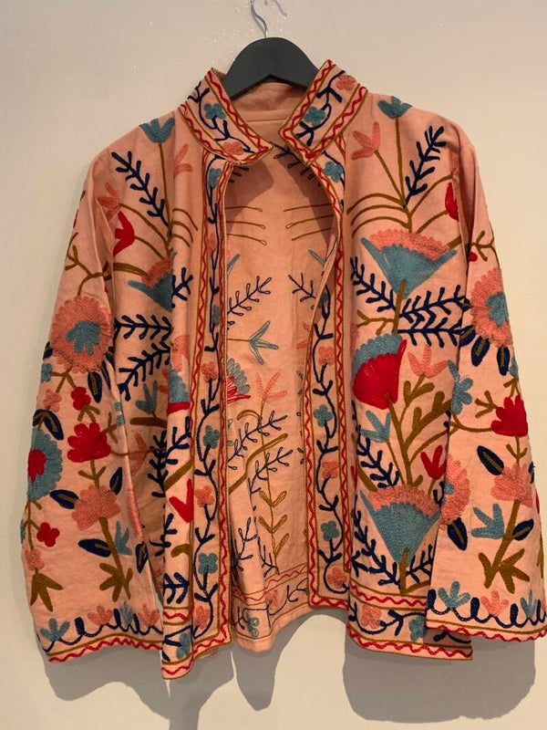 Vest broderie apricot