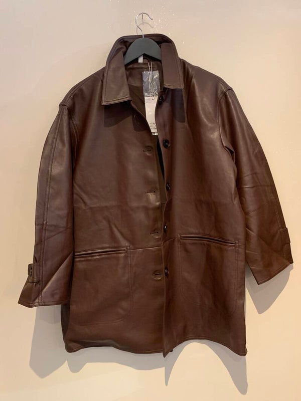 Blazer coffee oversized namaak leder